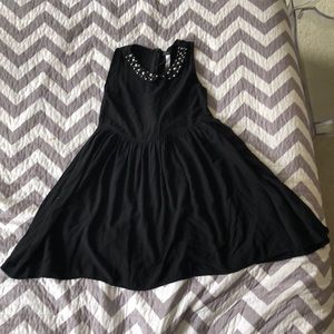 Black Dress with Beaded Collar